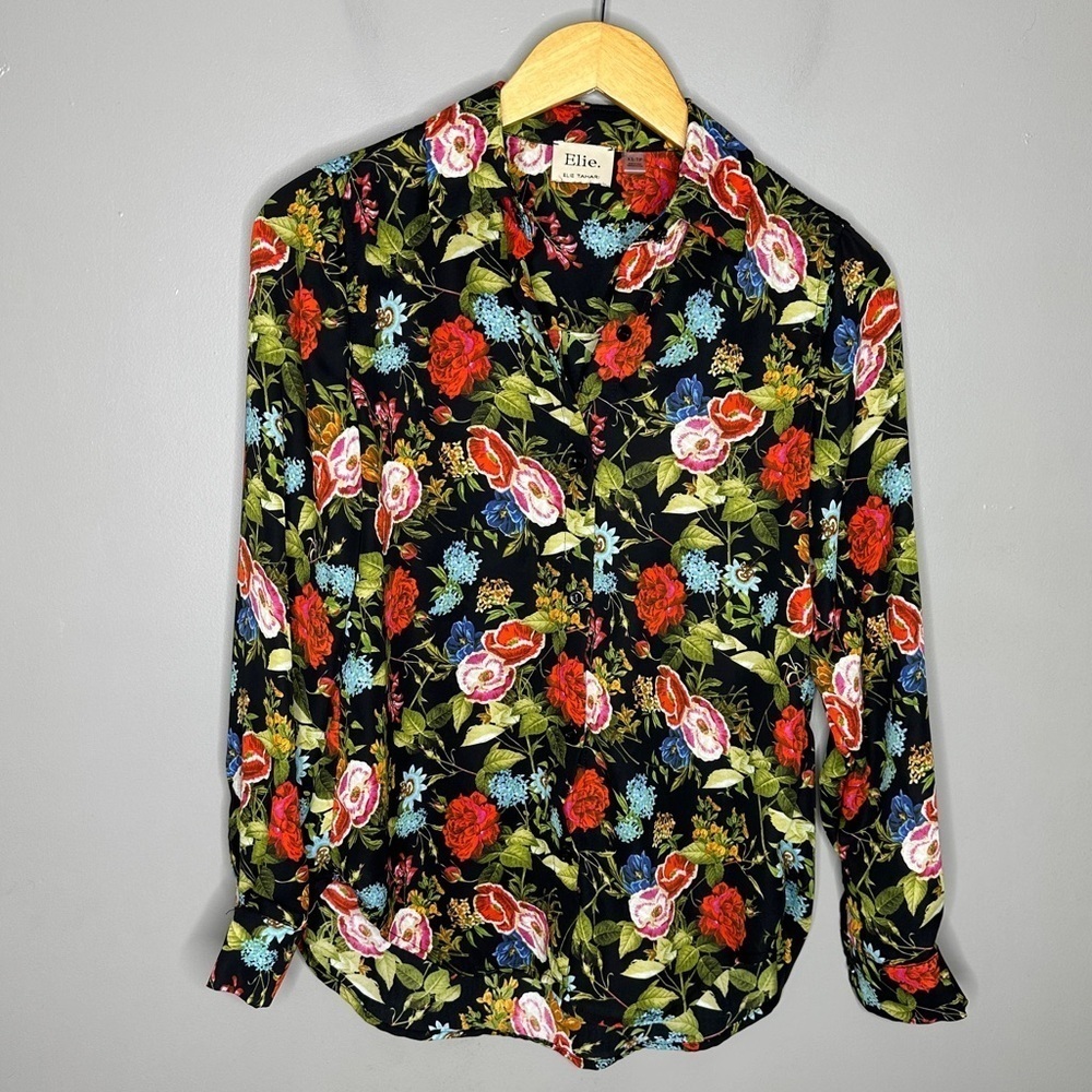 Elie by Elie Tahari Floral Button down blouse